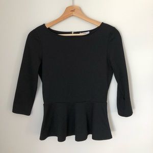 Bar III Black Peplum Top
